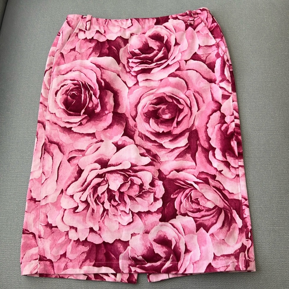 MaxMara Pink Floral Pencil Skirt